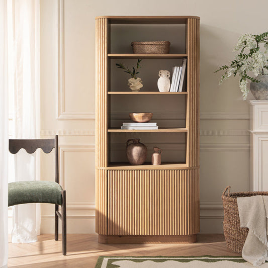 Linea Casa Bookcase with Cabinet, Oak
