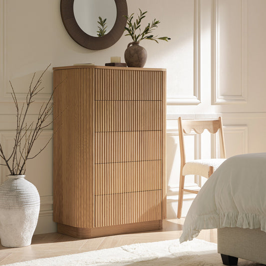 Linea Casa Chest of 5 Drawers, Oak